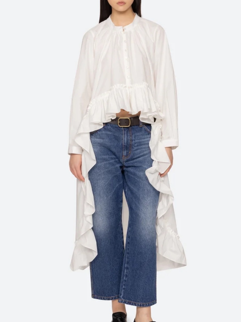 Sea New York Solene Top White Ruffle , XS S M